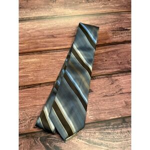 Johnny Carson Necktie Vintage Blue Brown Striped